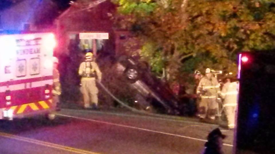 Windham man extricated from car in single car crash